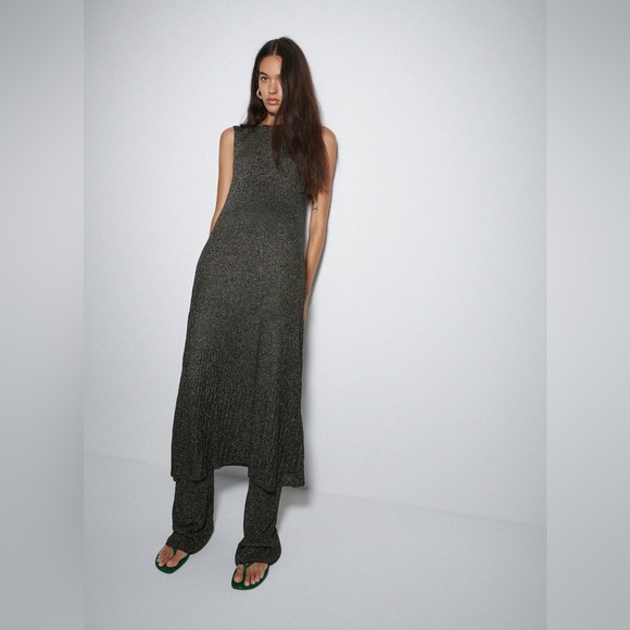 ZARA Metallic Thread Pants - Picture 2 of 6